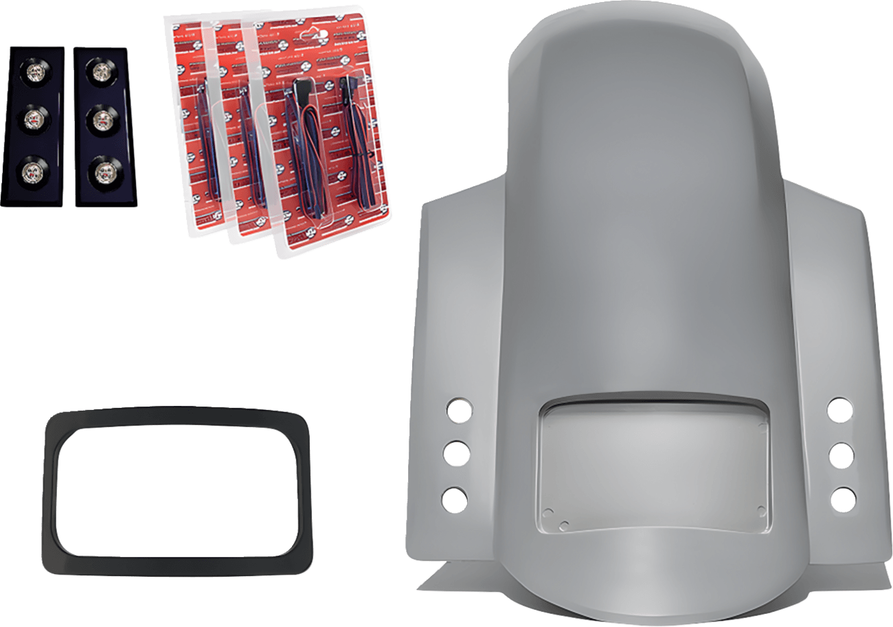 PAUL YAFFE BAGGER NATION 1401-1062 Short Sport Rear Fender - With Black Plate Frame - With Thunder-pod Taillight - HD Touring