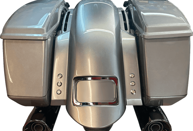 PAUL YAFFE BAGGER NATION 1401-1065 Short Sport Rear Fender - With Chrome Plate Frame - With Thunder Bolt Taillight - HD Touring — image 2 of 2
