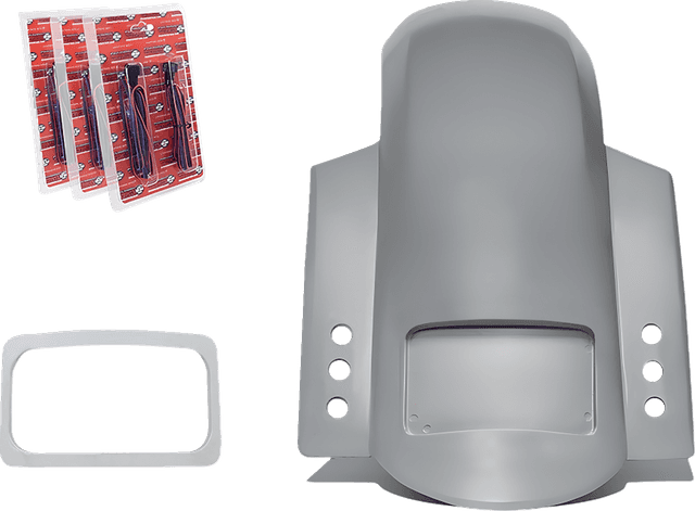 PAUL YAFFE BAGGER NATION 1401-1065 Short Sport Rear Fender - With Chrome Plate Frame - With Thunder Bolt Taillight - HD Touring — image 1 of 2