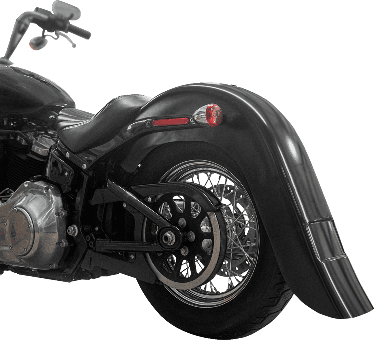 KLOCK WERKS 1401-1092 Benchmark Rear Fender - Vicla - Frenched - Black - HD Softail '18-'25