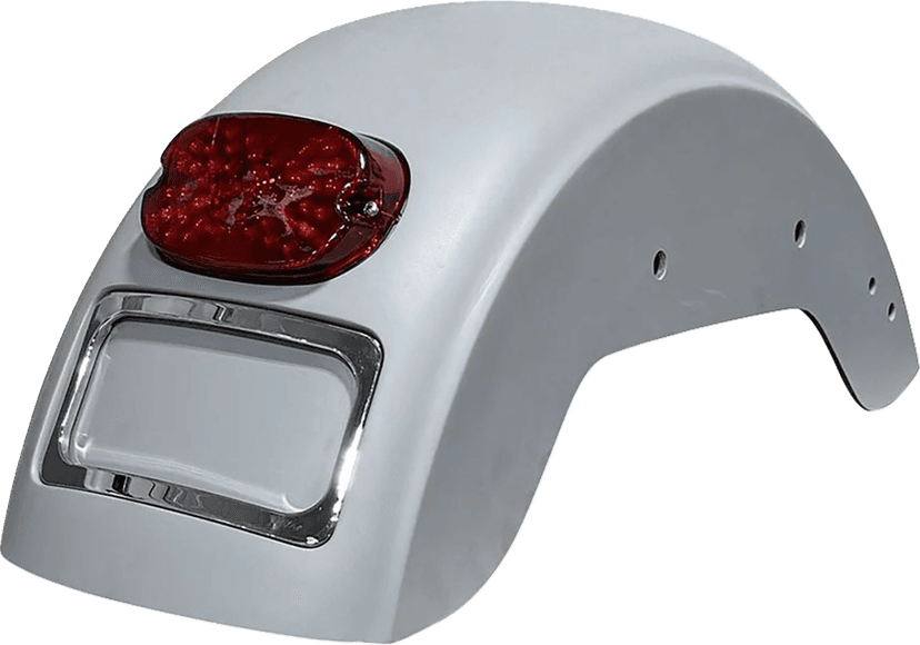 PAUL YAFFE BAGGER NATION 14011138 French Fix Rear Fender - Chrome Plate Frame - Red Tail Light - HD Softail