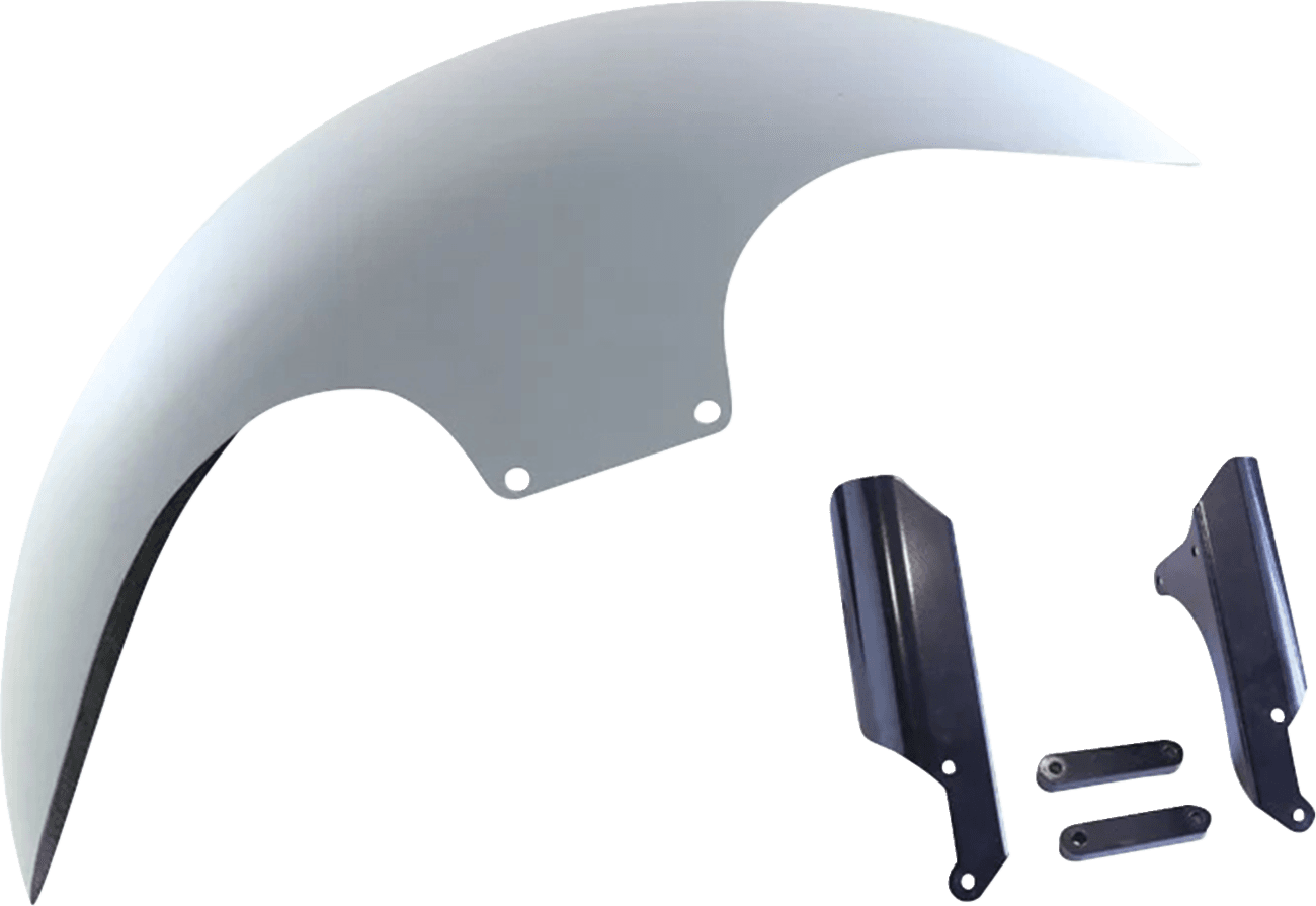 PAUL YAFFE BAGGER NATION 14011155 Cafe Front Fender - 19" Wheel - Black Inverted Fork Adapter - HD Softail '18-'26