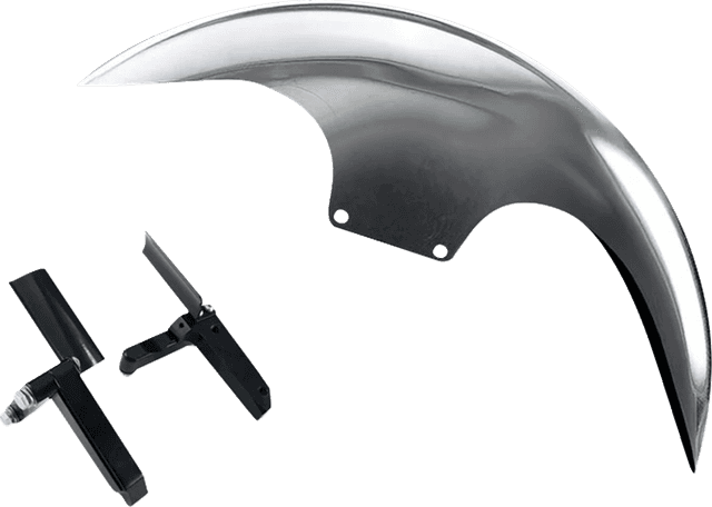 PAUL YAFFE BAGGER NATION 14011160 Cafe Front Fender - 18" Wheel - With Inverted Fork Adapters - Debris Guards - HD Softail — image 1 of 3