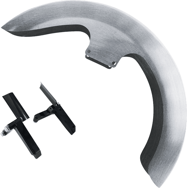 PAUL YAFFE BAGGER NATION 14011161 Thicky Front Fender - 21" Wheel - With Inverted Fork Adapters - Debris Guards - HD Softail