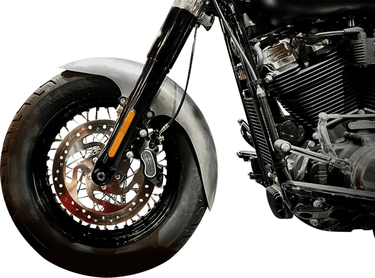 PAUL YAFFE BAGGER NATION 14011165 Cafe Front Fender - OEM 19" Wheel - With Satin Finish Fork Adapters - HD