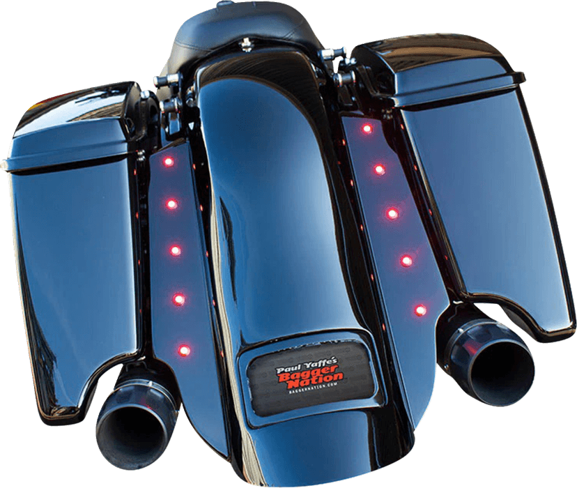PAUL YAFFE BAGGER NATION 14011179 Swoop Rear Fender - With Side Covers - Black Plate Frame - Lightning Bolts - HD Touring — image 2 of 2