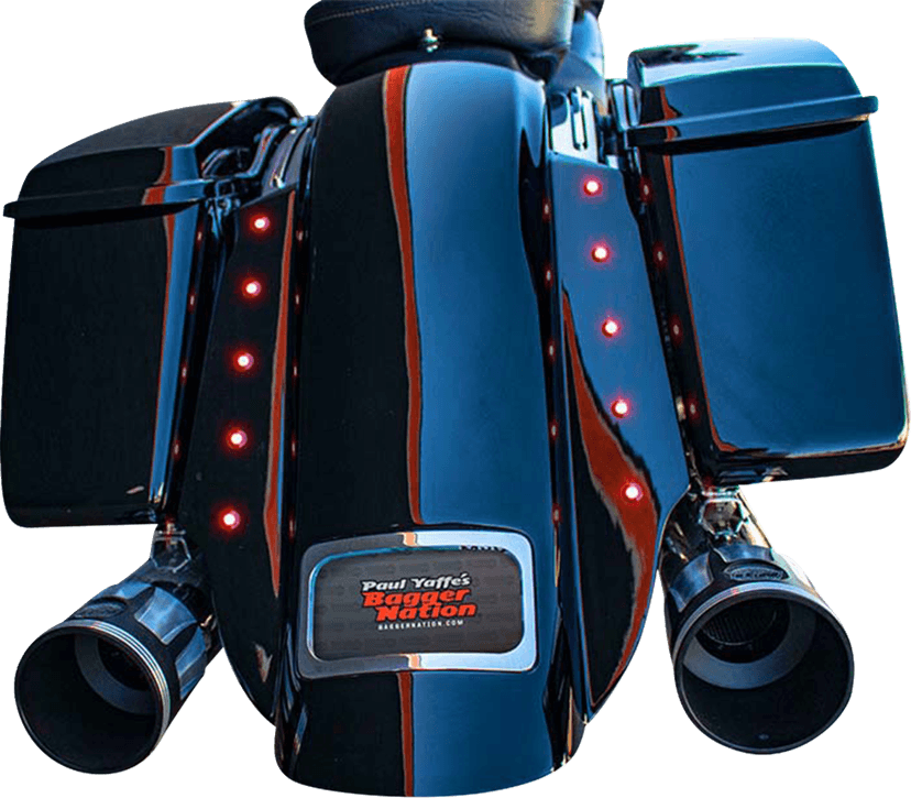 PAUL YAFFE BAGGER NATION 14011180 Swoop Rear Fender - With Side Covers - Chrome Plate Frame - Lightning Bolts - HD Touring — image 2 of 2