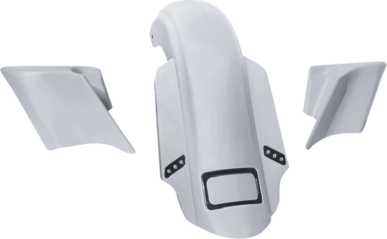 PAUL YAFFE BAGGER NATION 14011183 Rear Fender Kit - With Side Covers - Black Plate Frame - Thunder Bolts