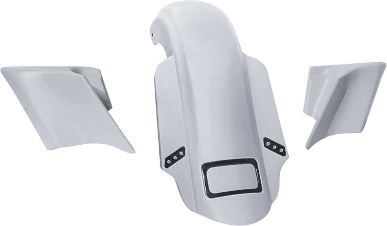 PAUL YAFFE BAGGER NATION 14011185 Rear Fender Kit - With Side Covers - Black Plate Frame - Thunder Bolts