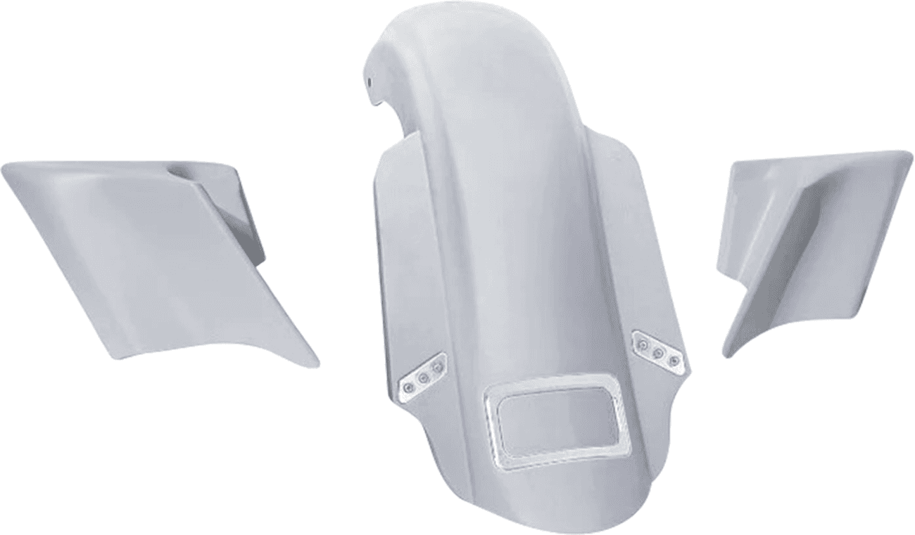 PAUL YAFFE BAGGER NATION 14011186 Rear Fender Kit - With Side Covers - Chrome Plate Frame - Thunder Bolts