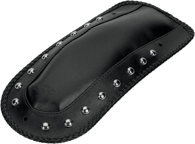 MUSTANG 1405-0084 Fender Bib - Smooth Chrome-Studded - Black - HD Touring/Trike