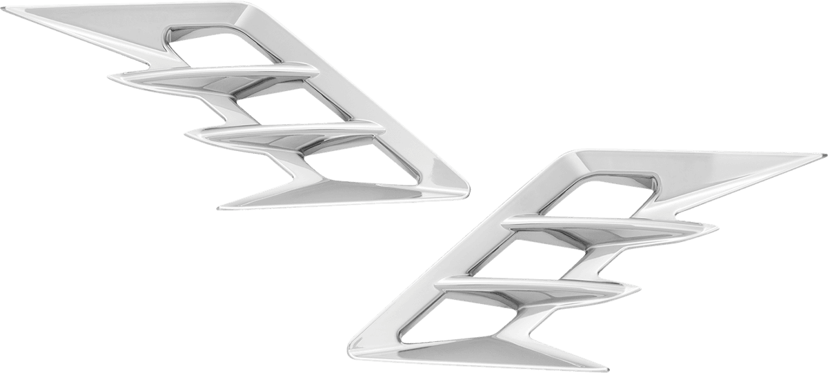 SHOW CHROME 1405-0306 Fender Vent Filler Accent - Front - Chrome