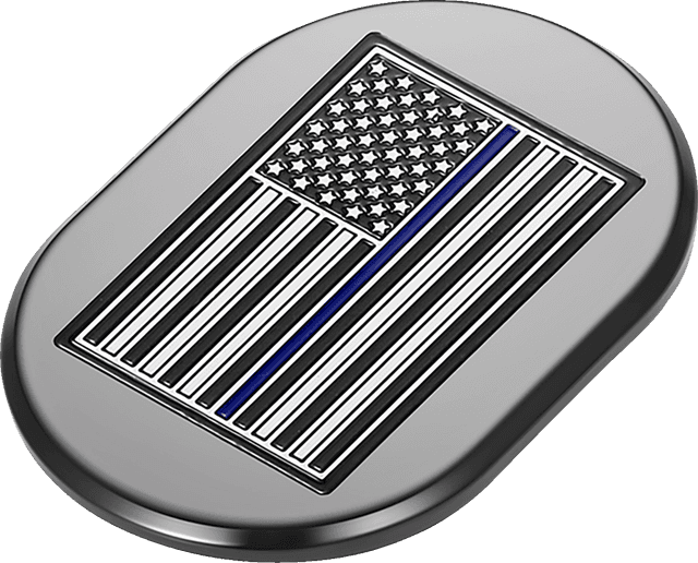 FIGURATI DESIGNS 1405-0312 Antenna Cover - Right Rear Fender - Blue Line American Flag - Black — image 2 of 2