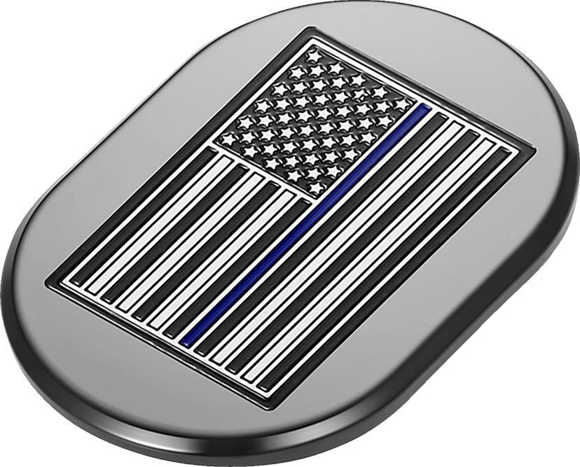 FIGURATI DESIGNS 1405-0312 Antenna Cover - Right Rear Fender - Blue Line American Flag - Black — image 2 of 2