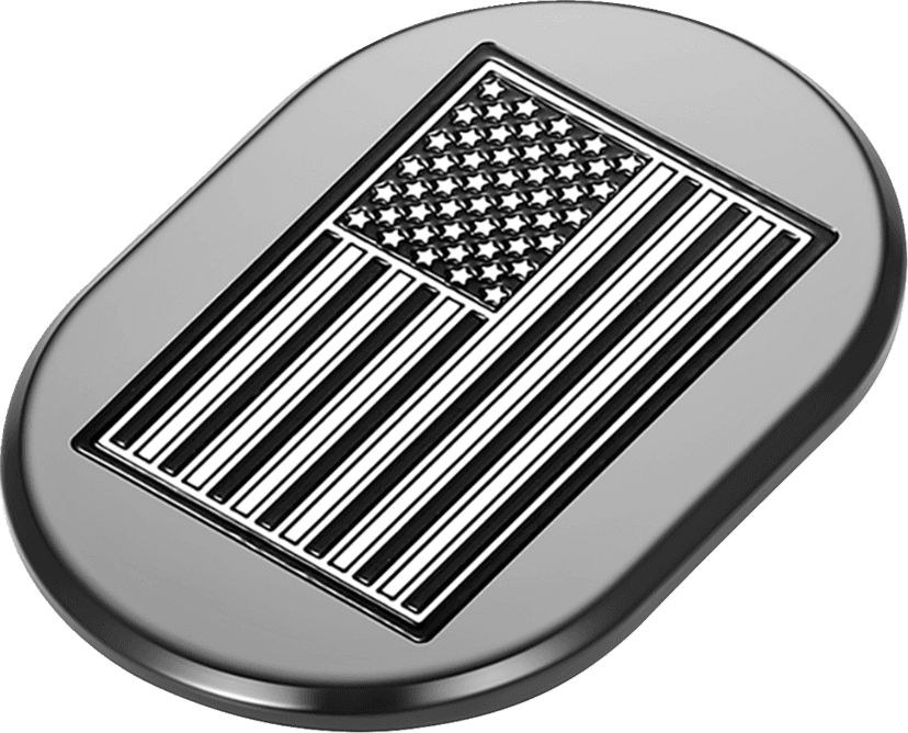 FIGURATI DESIGNS 1405-0313 Antenna Cover - Right Rear Fender - Contrast Cut American Flag - Black — image 2 of 2