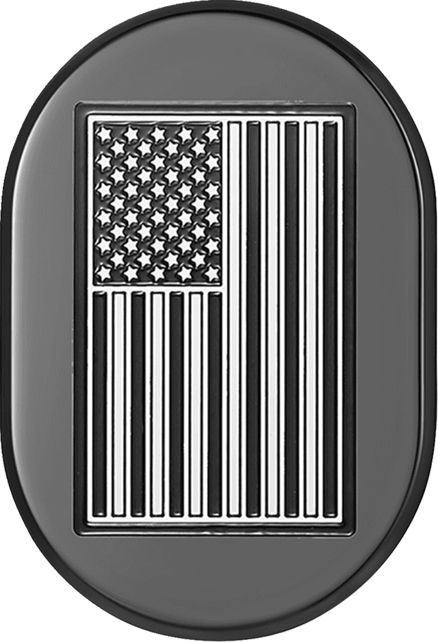 FIGURATI DESIGNS 1405-0313 Antenna Cover - Right Rear Fender - Contrast Cut American Flag - Black — image 1 of 2