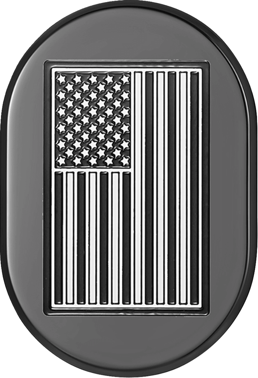 FIGURATI DESIGNS 1405-0313 Antenna Cover - Right Rear Fender - Contrast Cut American Flag - Black — image 1 of 2