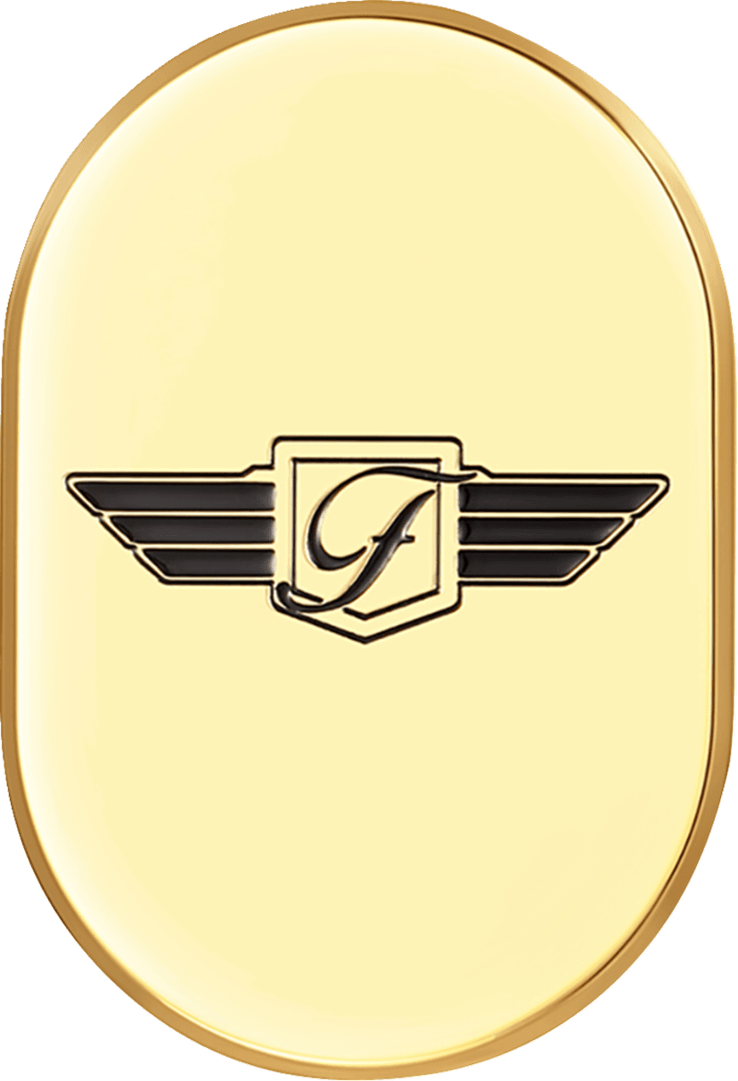 FIGURATI DESIGNS 1405-0319 Antenna Cover - Left Rear Fender - FD Logo - Gold — image 1 of 2