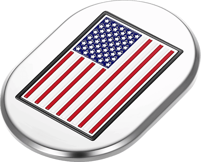 FIGURATI DESIGNS 1405-0321 Antenna Cover - Left Rear Fender - American Flag - Chrome — image 2 of 2