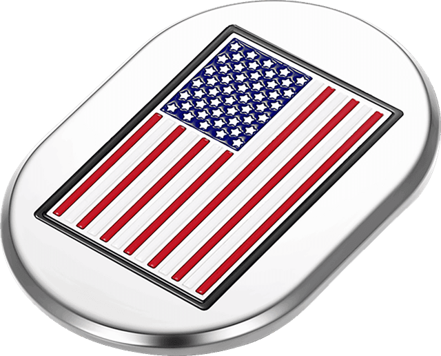 FIGURATI DESIGNS 1405-0322 Antenna Cover - Right Rear Fender - American Flag - Chrome — image 2 of 3
