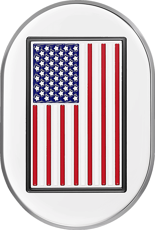 FIGURATI DESIGNS 1405-0322 Antenna Cover - Right Rear Fender - American Flag - Chrome — image 1 of 3