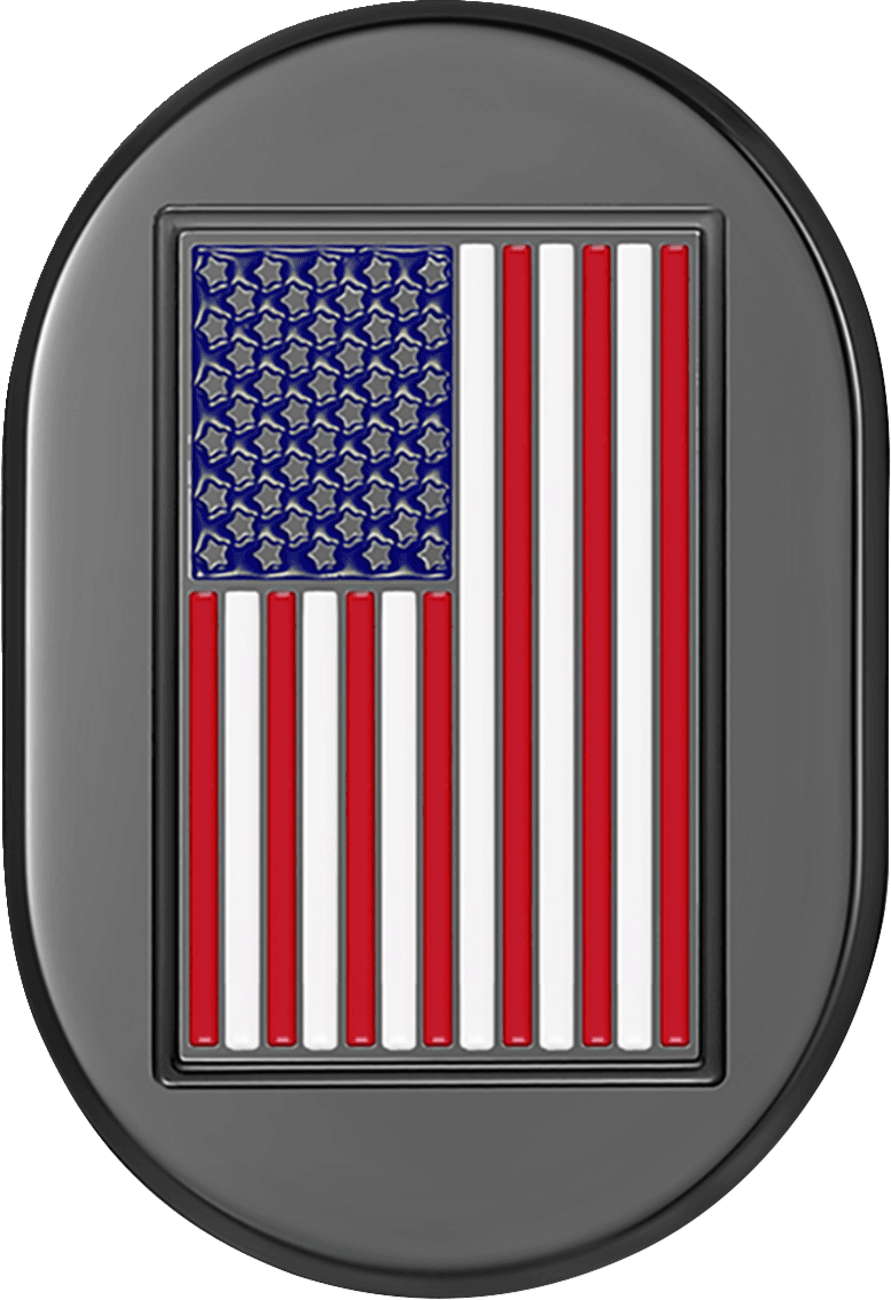 FIGURATI DESIGNS 1405-0323 Antenna Cover - Left Rear Fender - American Flag - Black