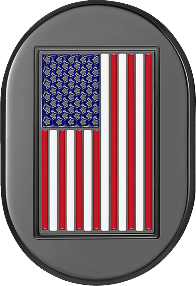 FIGURATI DESIGNS 1405-0323 Antenna Cover - Left Rear Fender - American Flag - Black — image 1 of 2