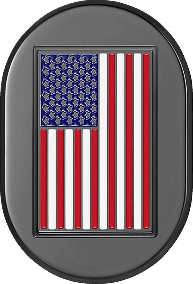 FIGURATI DESIGNS 1405-0324 Antenna Cover - Right Rear Fender - American Flag - Black — image 1 of 2