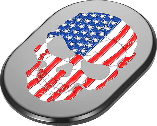 FIGURATI DESIGNS 1405-0329 Antenna Cover - Right Rear Fender - American Flag Skull - Black — image 2 of 2
