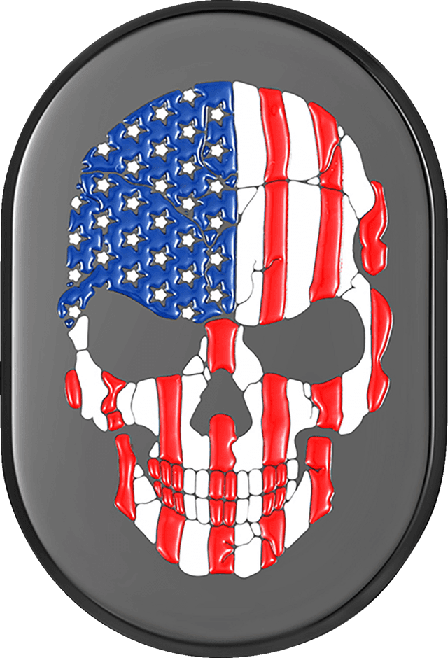 FIGURATI DESIGNS 1405-0329 Antenna Cover - Right Rear Fender - American Flag Skull - Black — image 1 of 2