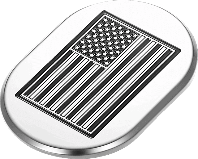 FIGURATI DESIGNS 1405-0331 Antenna Cover - Right Rear Fender - Contrast Cut American Flag - Chrome — image 2 of 3
