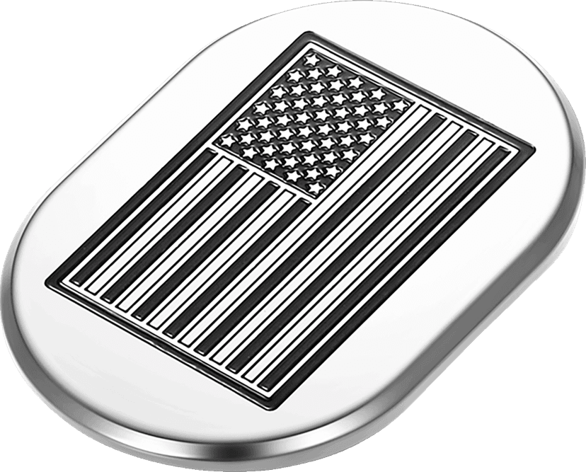 FIGURATI DESIGNS 1405-0331 Antenna Cover - Right Rear Fender - Contrast Cut American Flag - Chrome — image 2 of 3
