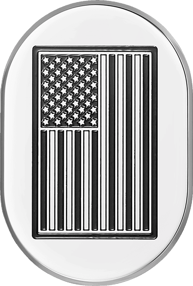 FIGURATI DESIGNS 1405-0331 Antenna Cover - Right Rear Fender - Contrast Cut American Flag - Chrome — image 1 of 3