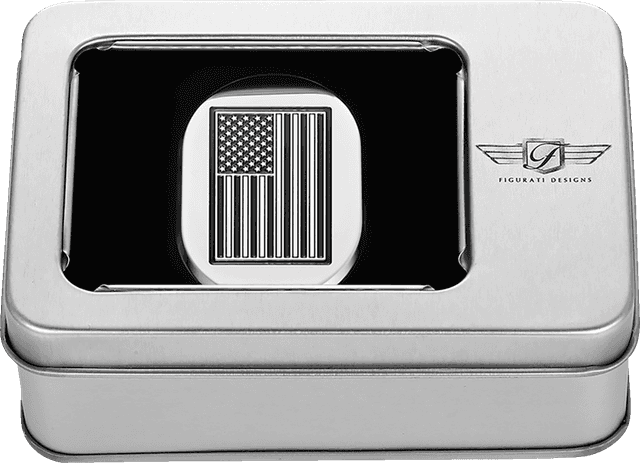 FIGURATI DESIGNS 1405-0331 Antenna Cover - Right Rear Fender - Contrast Cut American Flag - Chrome — image 3 of 3