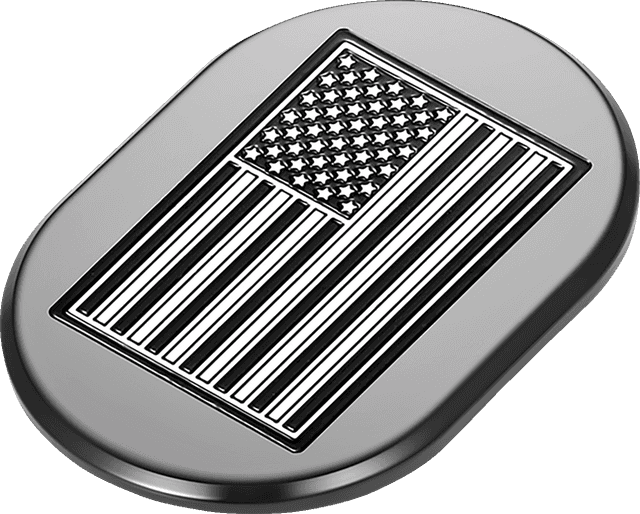 FIGURATI DESIGNS 1405-0332 Antenna Cover - Left Rear Fender - Contrast Cut American Flag - Black — image 2 of 2