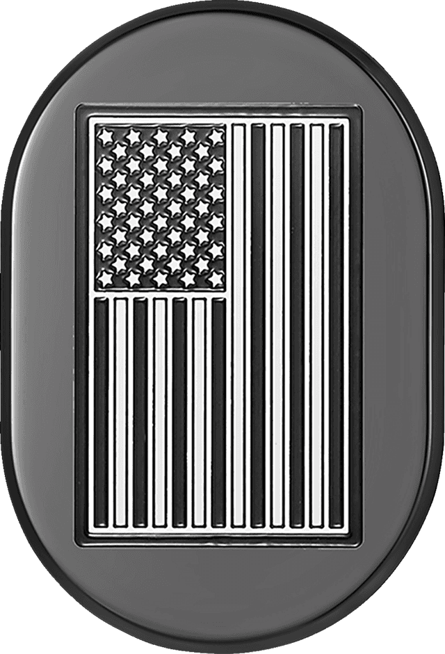 FIGURATI DESIGNS 1405-0332 Antenna Cover - Left Rear Fender - Contrast Cut American Flag - Black — image 1 of 2