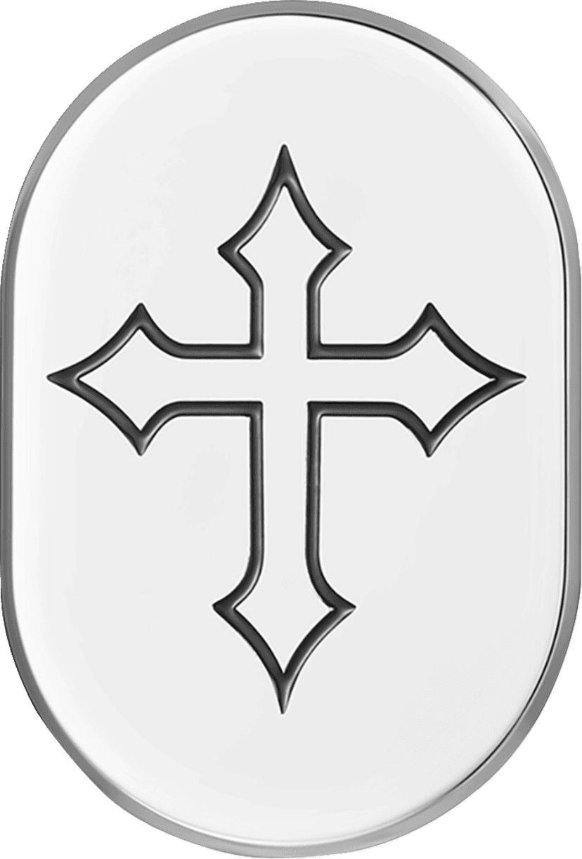 FIGURATI DESIGNS 1405-0337 Antenna Cover - Left Rear Fender - Cross - Chrome — image 1 of 2