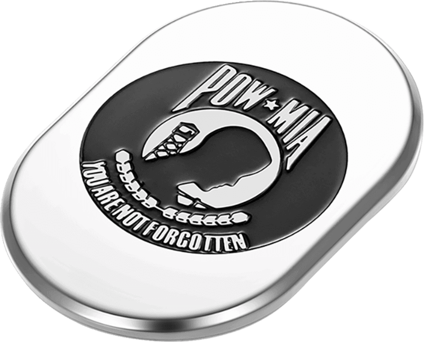 FIGURATI DESIGNS 1405-0342 Antenna Cover - Left Rear Fender - POW-MIA - Chrome — image 2 of 2