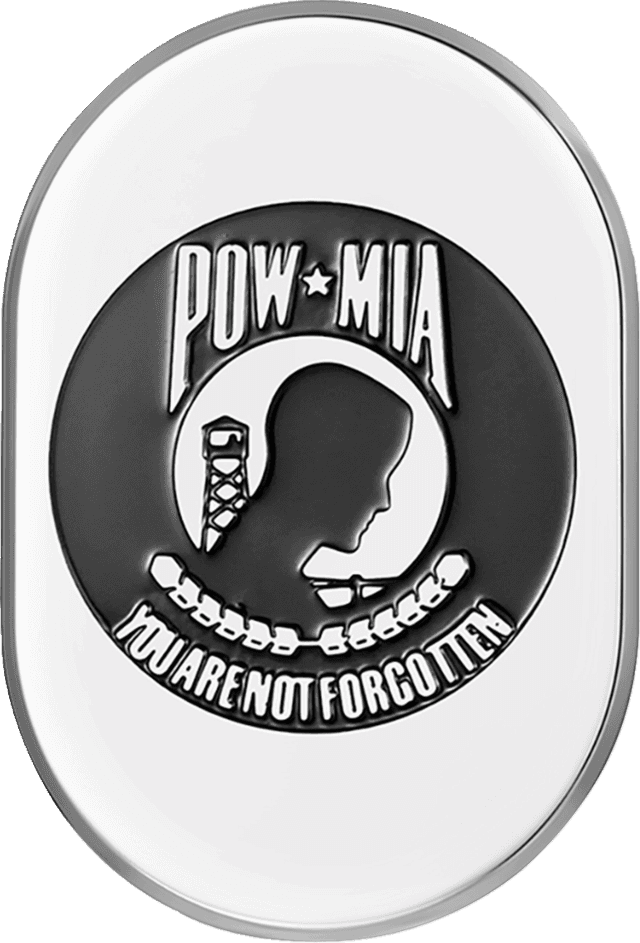 FIGURATI DESIGNS 1405-0342 Antenna Cover - Left Rear Fender - POW-MIA - Chrome — image 1 of 2