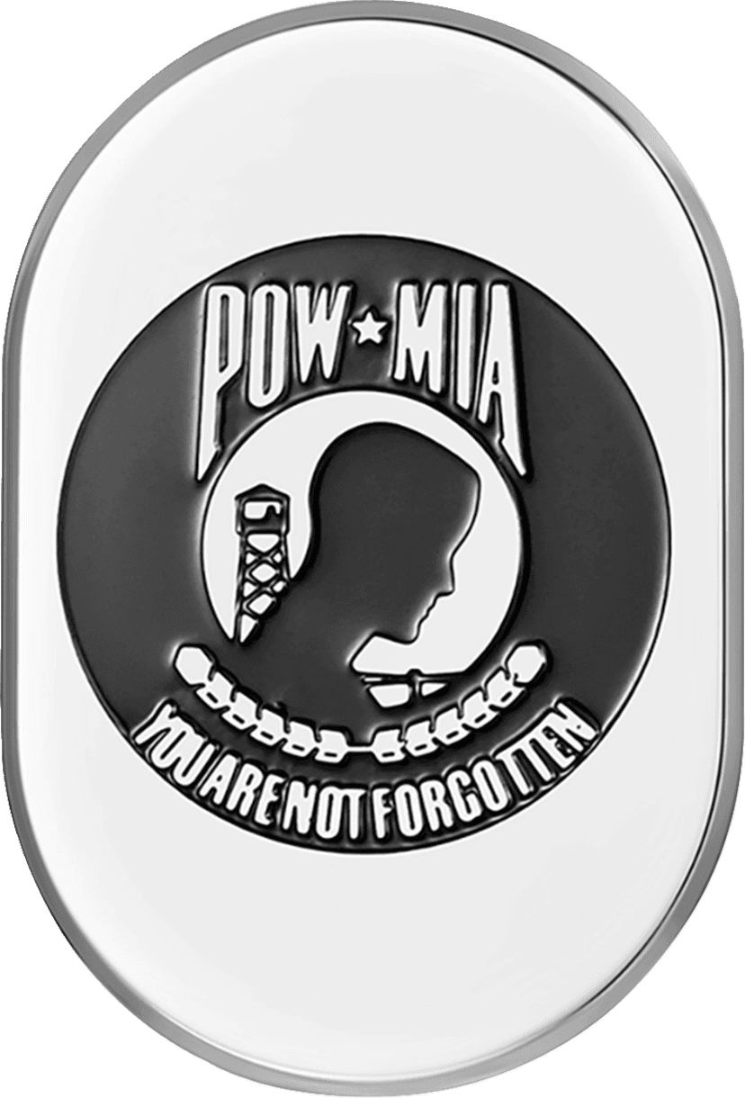 FIGURATI DESIGNS 1405-0342 Antenna Cover - Left Rear Fender - POW-MIA - Chrome — image 1 of 2