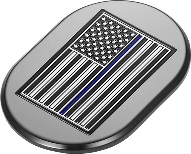FIGURATI DESIGNS 1405-0348 Antenna Cover - Left Rear Fender - Blue Line American Flag - Black — image 2 of 2