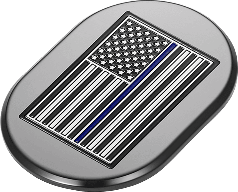 FIGURATI DESIGNS 1405-0348 Antenna Cover - Left Rear Fender - Blue Line American Flag - Black — image 2 of 2