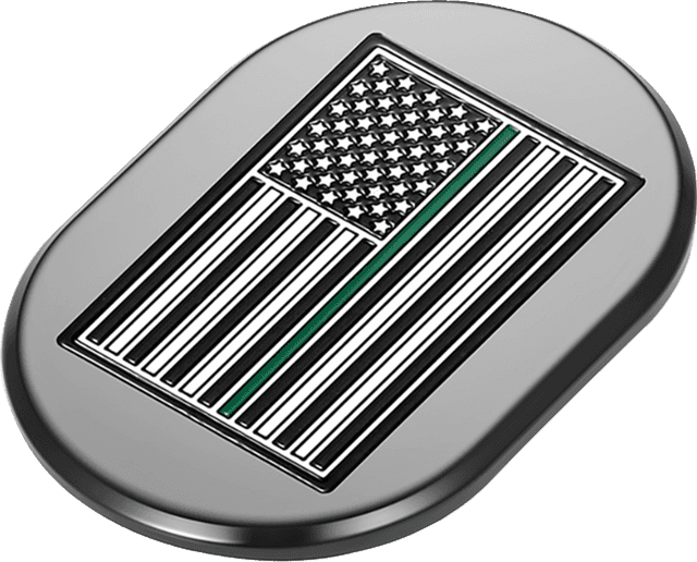 FIGURATI DESIGNS 1405-0351 Antenna Cover - Left Rear Fender - Green Line American Flag - Chrome — image 2 of 2