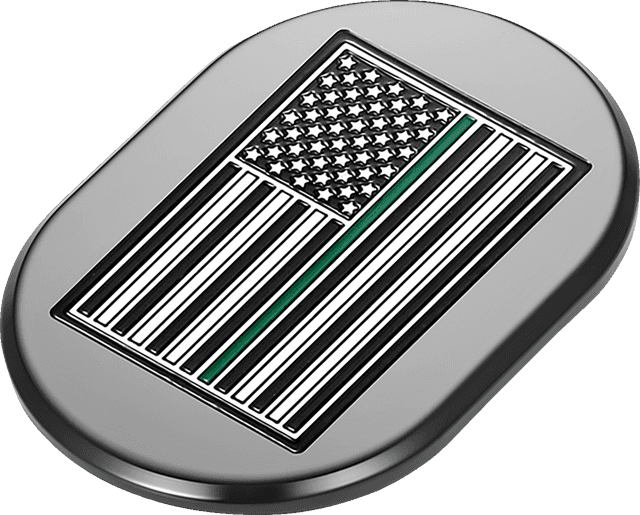 FIGURATI DESIGNS 1405-0352 Antenna Cover - Right Rear Fender - Green Line American Flag - Black — image 2 of 2