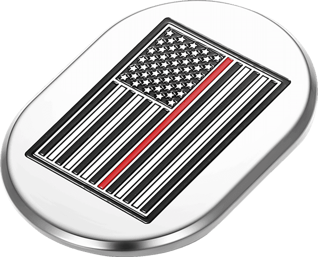 FIGURATI DESIGNS 1405-0354 Antenna Cover - Right Rear Fender - Red Line American Flag - Chrome — image 2 of 2
