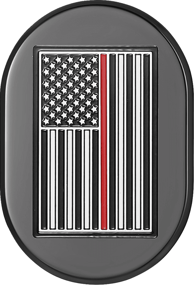 FIGURATI DESIGNS 1405-0355 Antenna Cover - Left Rear Fender - Red Line American Flag - Black — image 1 of 2