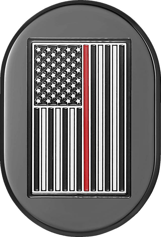 FIGURATI DESIGNS 1405-0356 Antenna Cover - Right Rear Fender - Red Line American Flag - Black — image 1 of 2