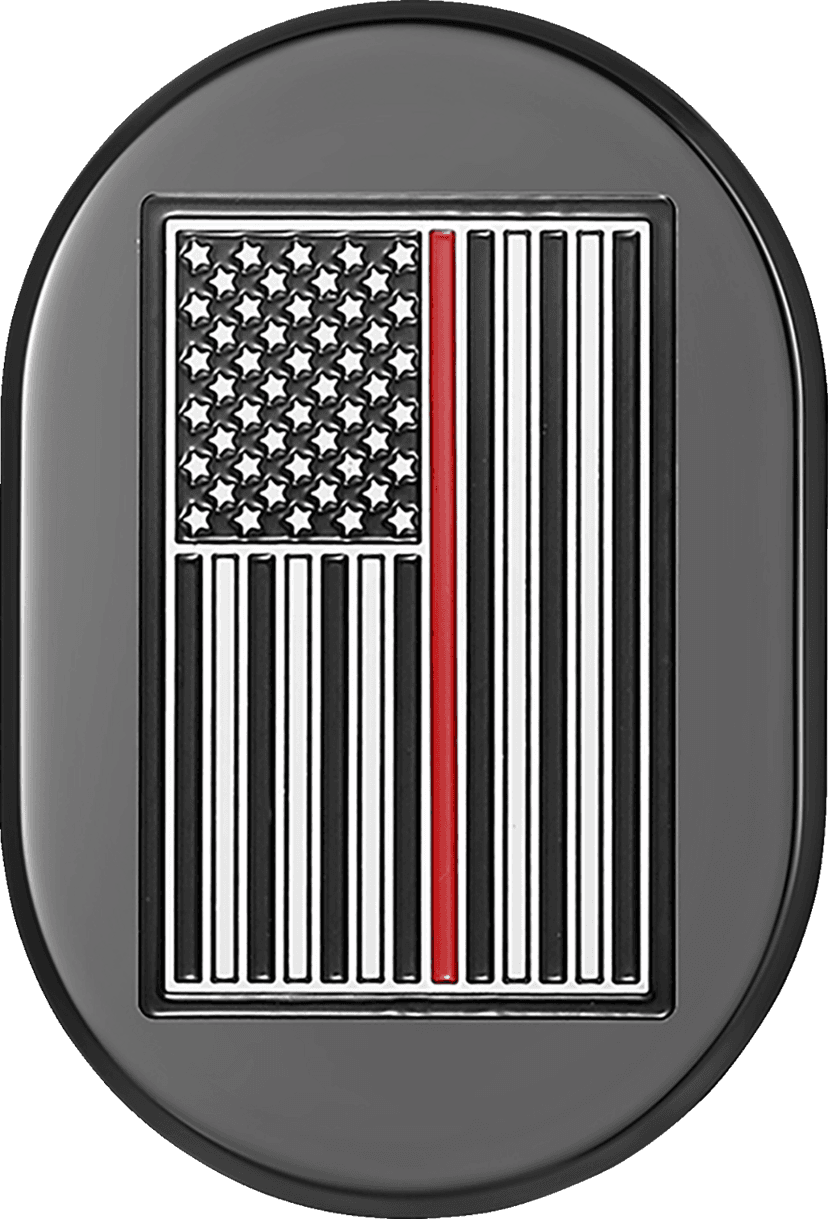 FIGURATI DESIGNS 1405-0356 Antenna Cover - Right Rear Fender - Red Line American Flag - Black — image 1 of 2