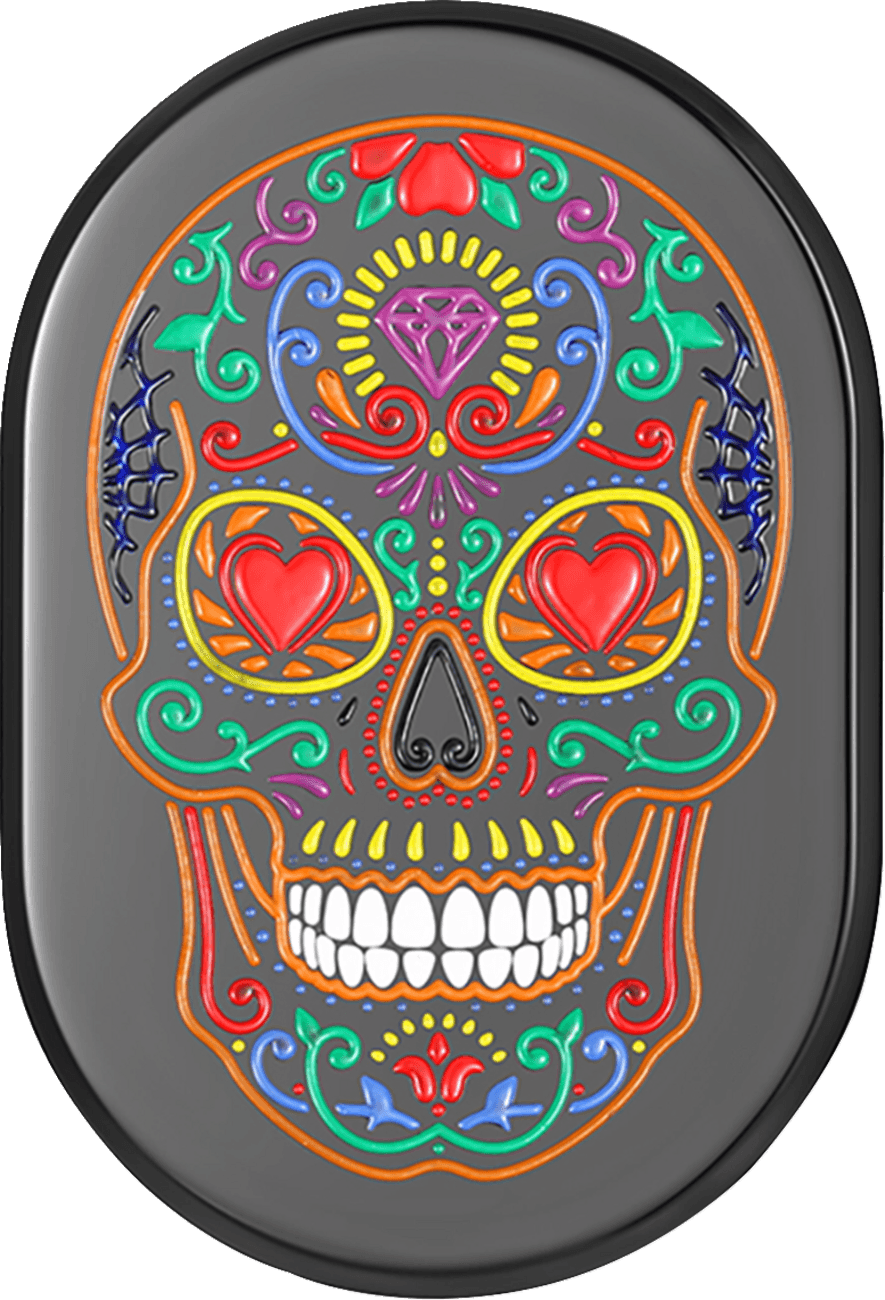 FIGURATI DESIGNS 1405-0369 Antenna Cover - Right Rear Fender - Sugar Skull - Black