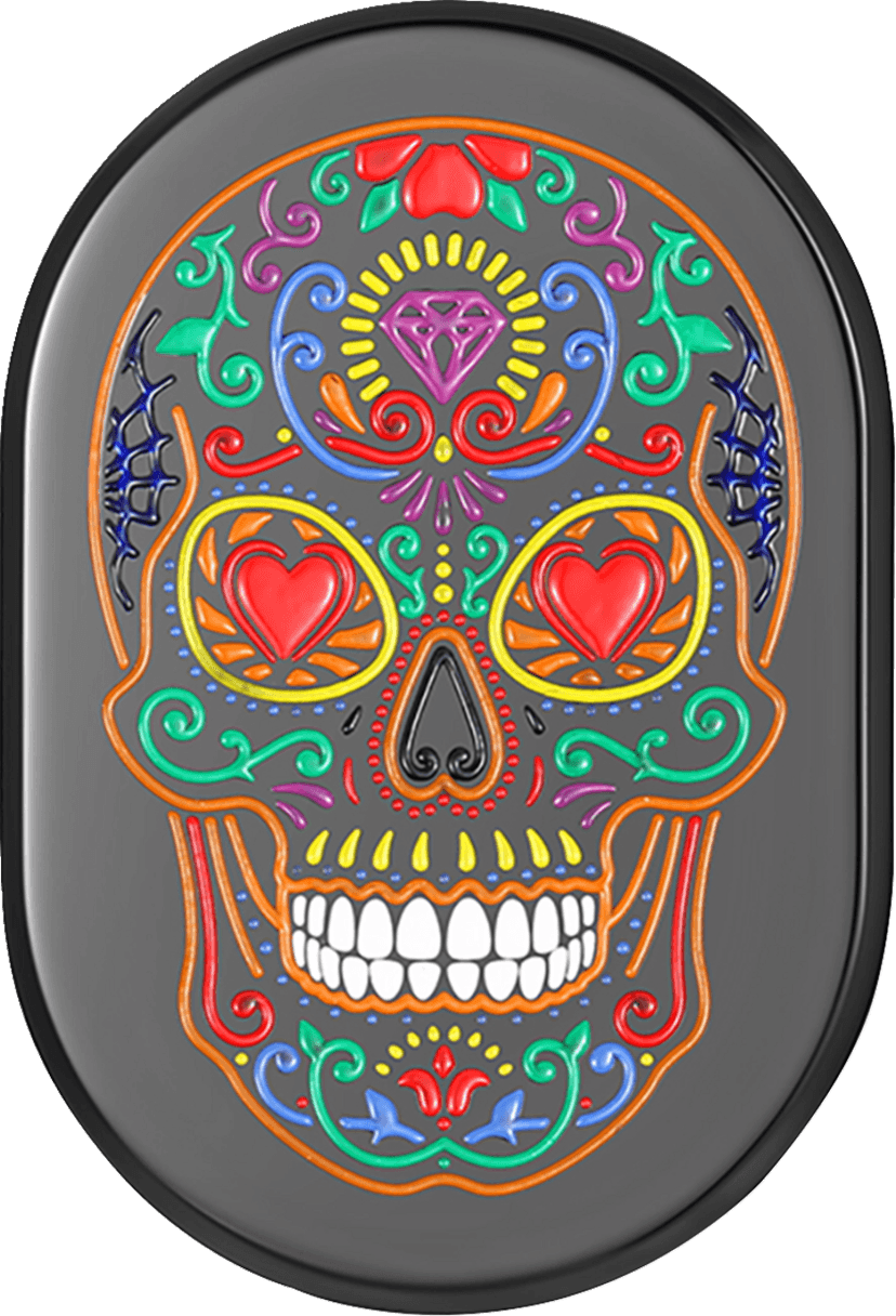 FIGURATI DESIGNS 1405-0369 Antenna Cover - Right Rear Fender - Sugar Skull - Black — image 1 of 2